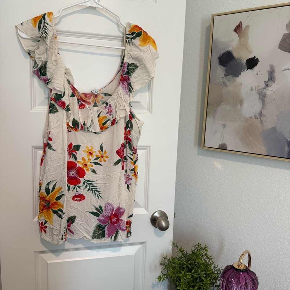 Old Navy Floral Ruffle Sleeve Women’s Top Size XXL